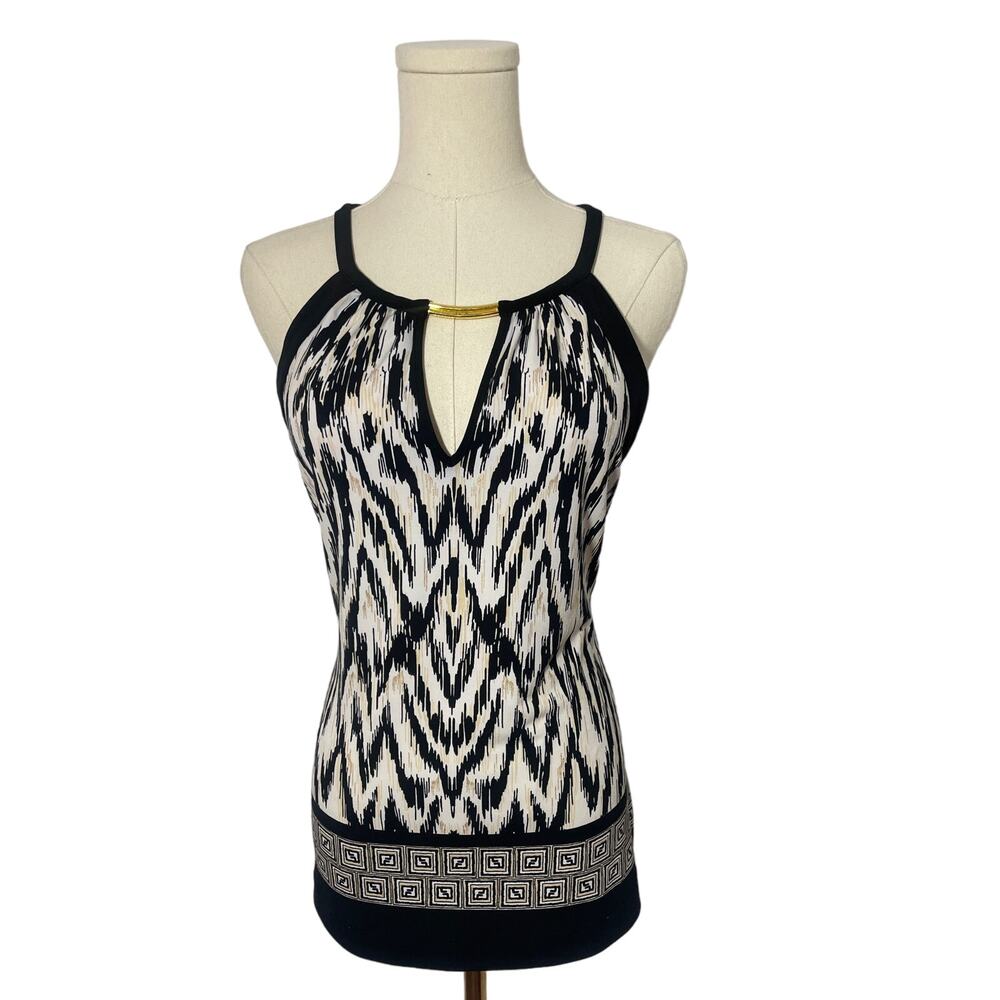Vintage 90's Y2K Cache Little Black + Gold Tank SMALL